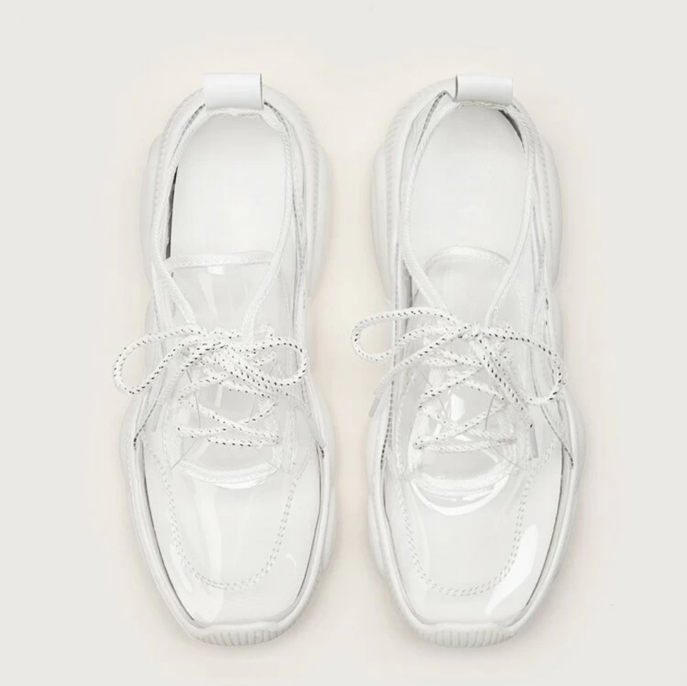 SOLD Transparent Clear Lace-Up Chunky Sneakers - Picture 2 of 7
